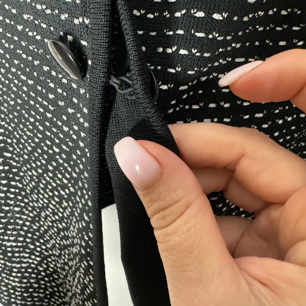 MING‎ WANG Black Tweed Blazer Jacket Size Medium Shoulder Pads Hook Eye Closure - Image 8