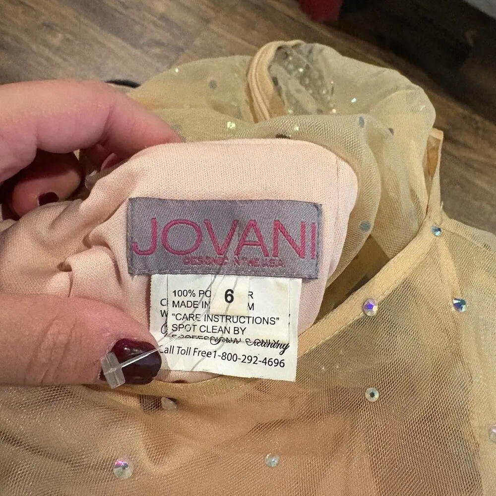 Jovani Prom 31073 Blush Pink Rhinestone Illusion dress - Image 7