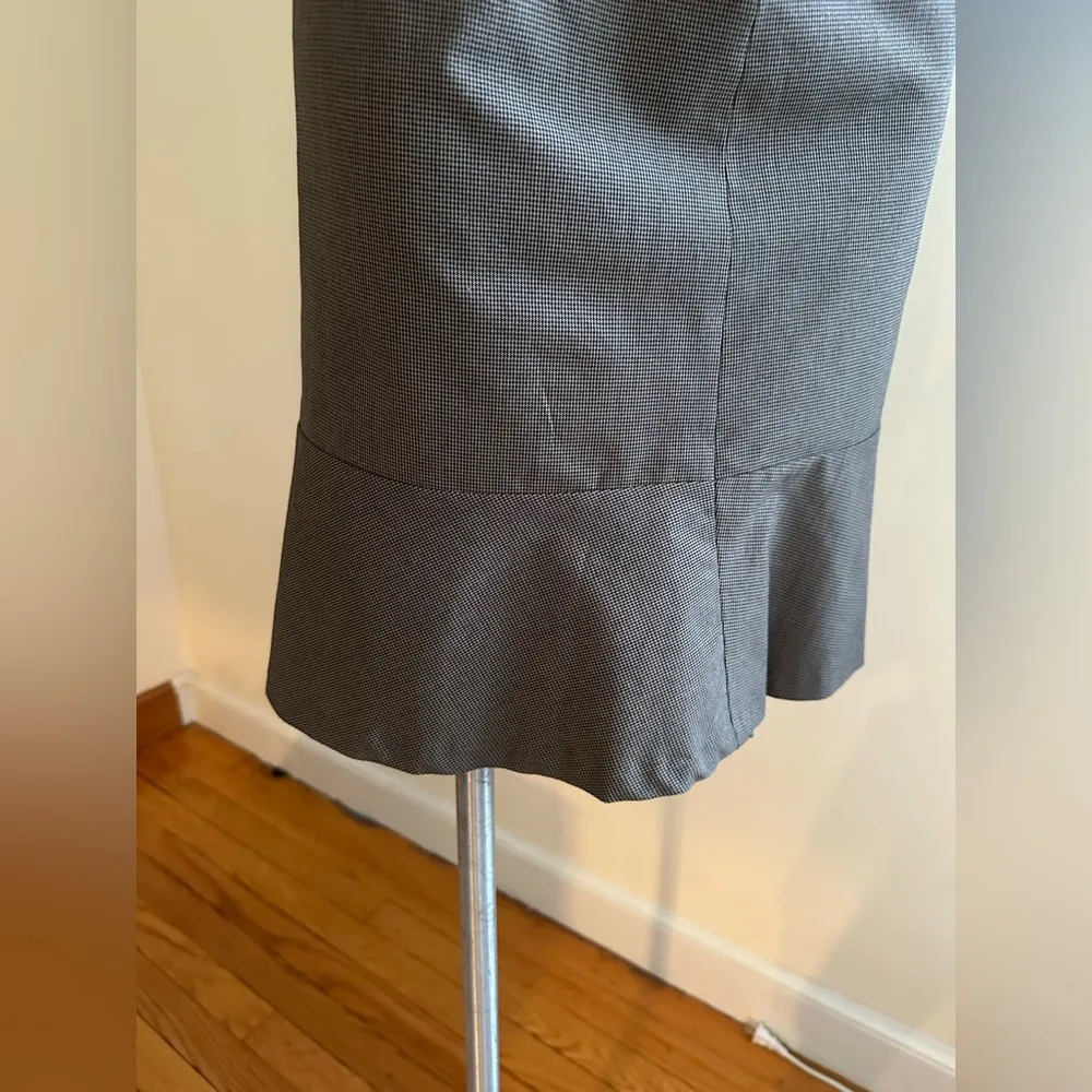Mini Black Brown Micro Dot Flared Hem Stretch Skirt SZ 2 - Image 4