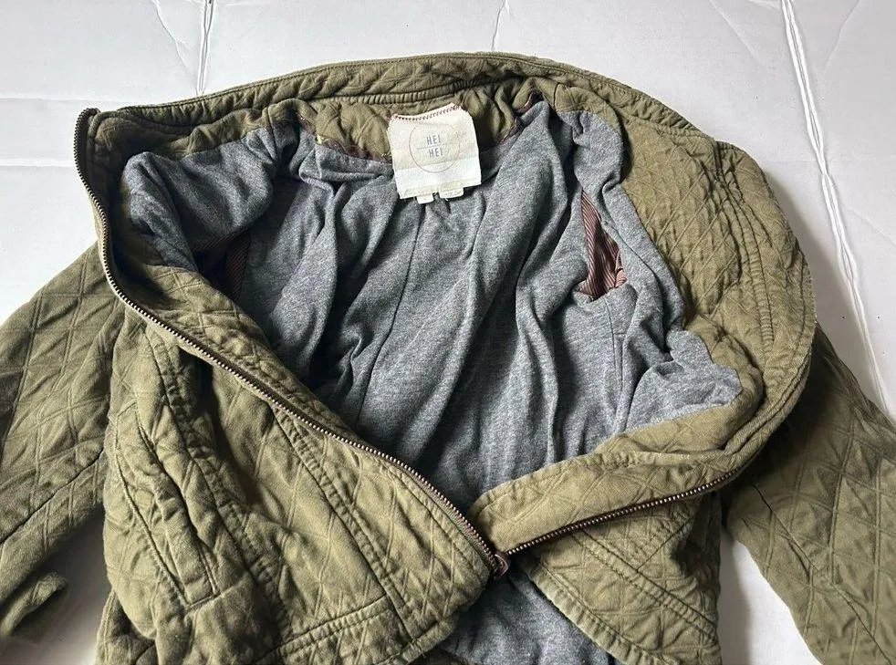 Anthropologie Hei Hei Green Quilted Riding Jacket Small - Image 6