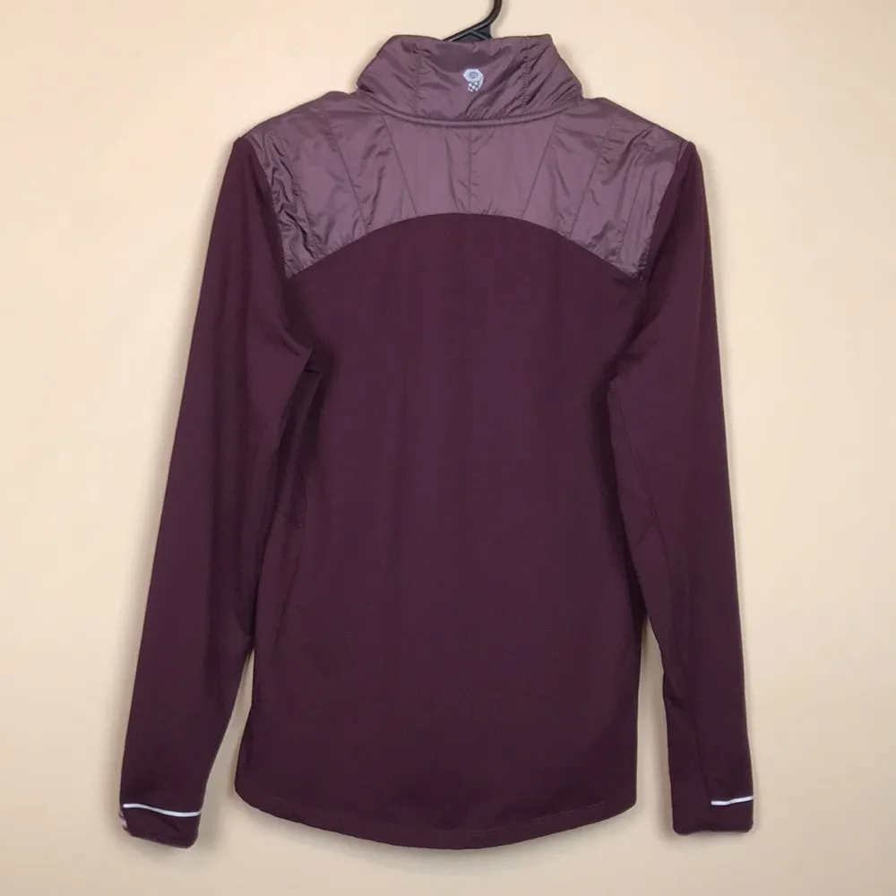 Mountain Hardwear Women’s Quarter Zip Nylon Burgundy Purple Pullover Sweatshirt - Image 7