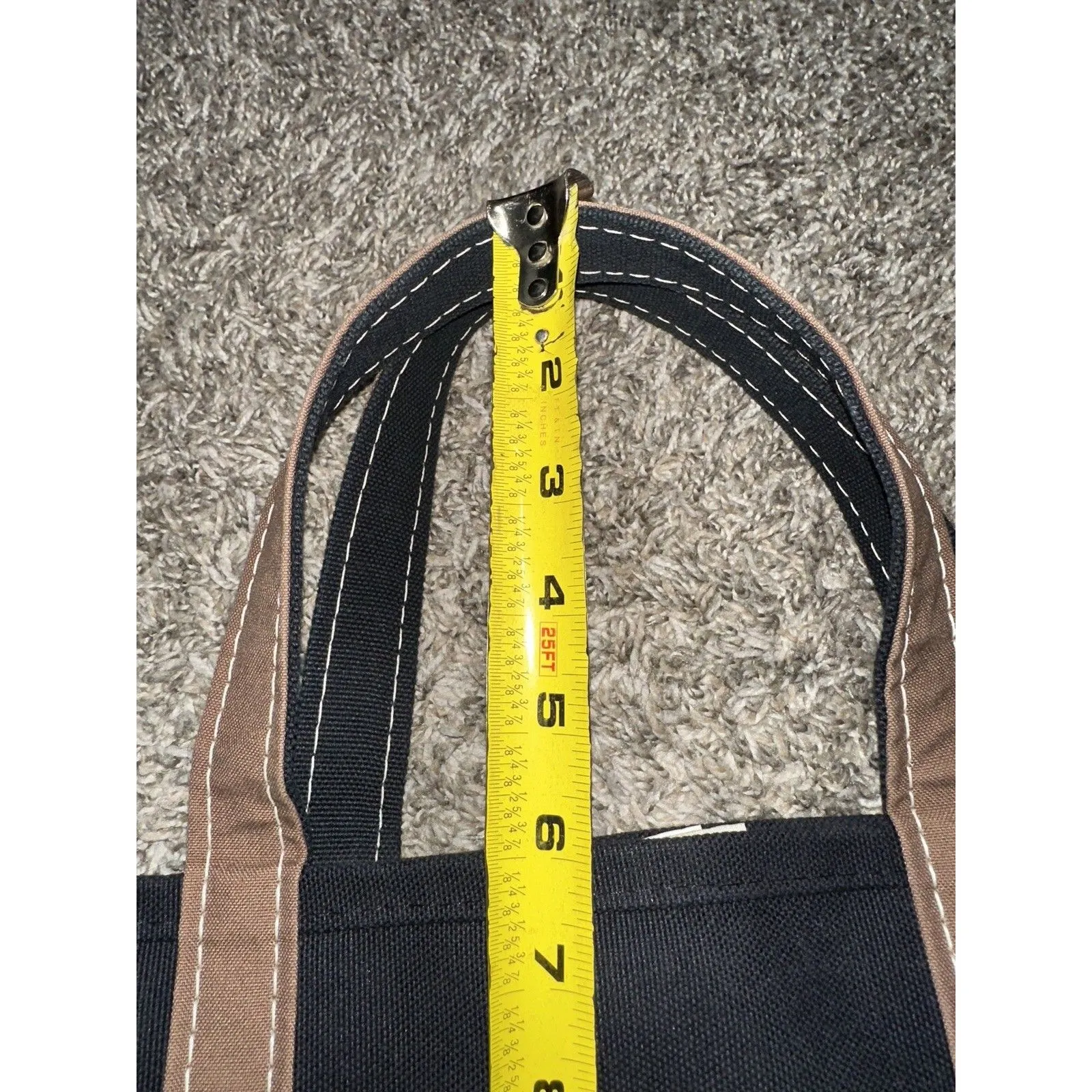 VTG 90s LL Bean Boat & Tote Bag USA Canvas Rare Black Brown medium - Image 6