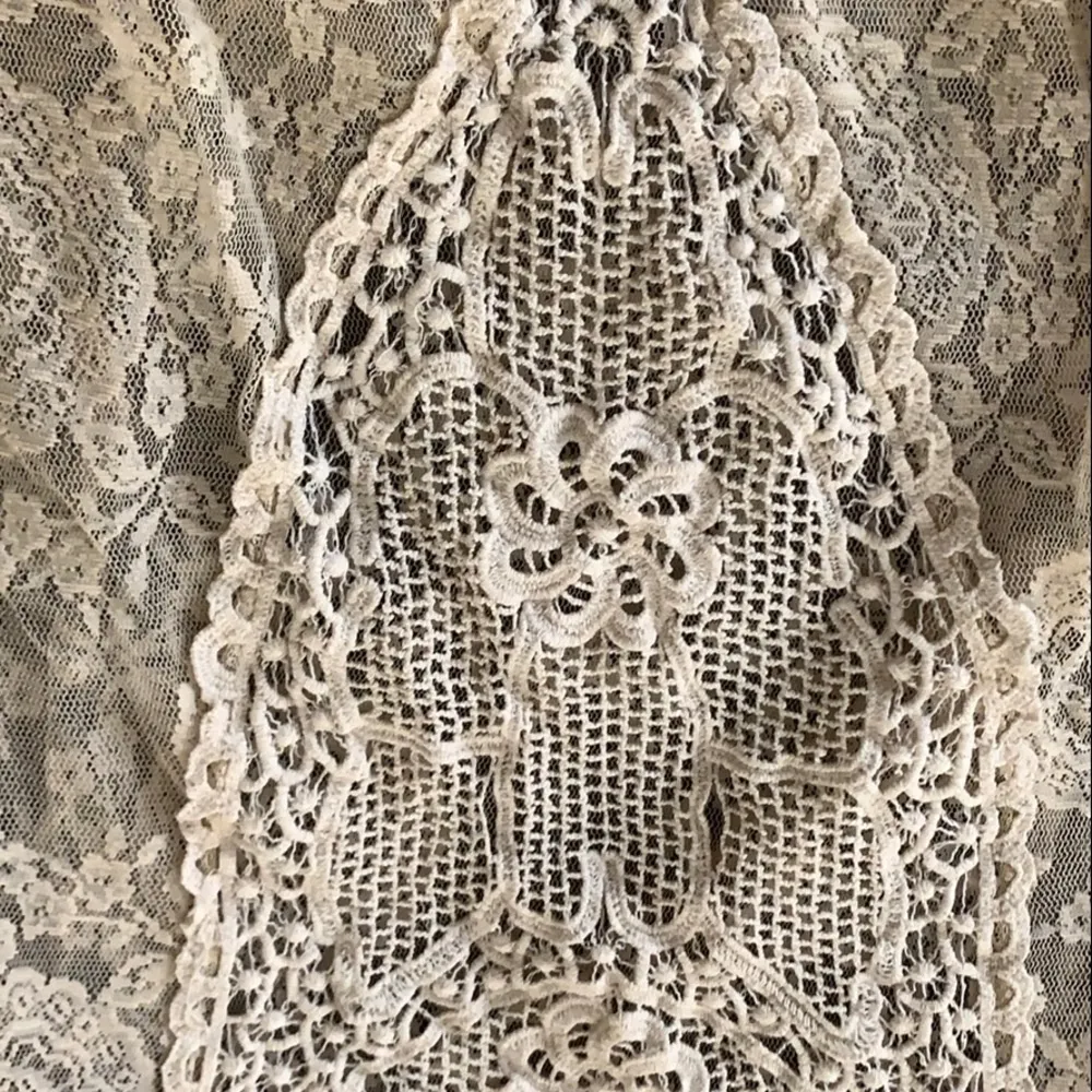 Cream Ivory Colored Sheer Lace Blouse / Top with Open Sides - Image 2