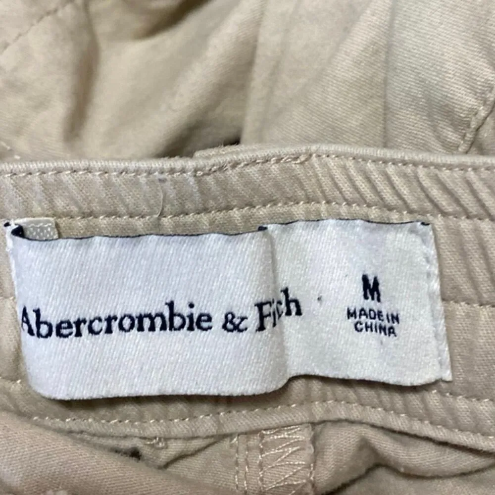 Abercrombie & Fitch Women's Beige Tapered Jogger Barrel Trousers Cargo Pants M - Image 4
