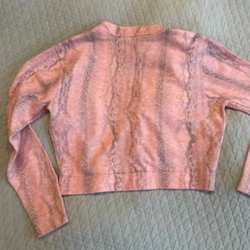 Joes Jeans The Cropped Cardigan In Aperol Spritz | Pink Sweater SMALL BNWOT - Image 2