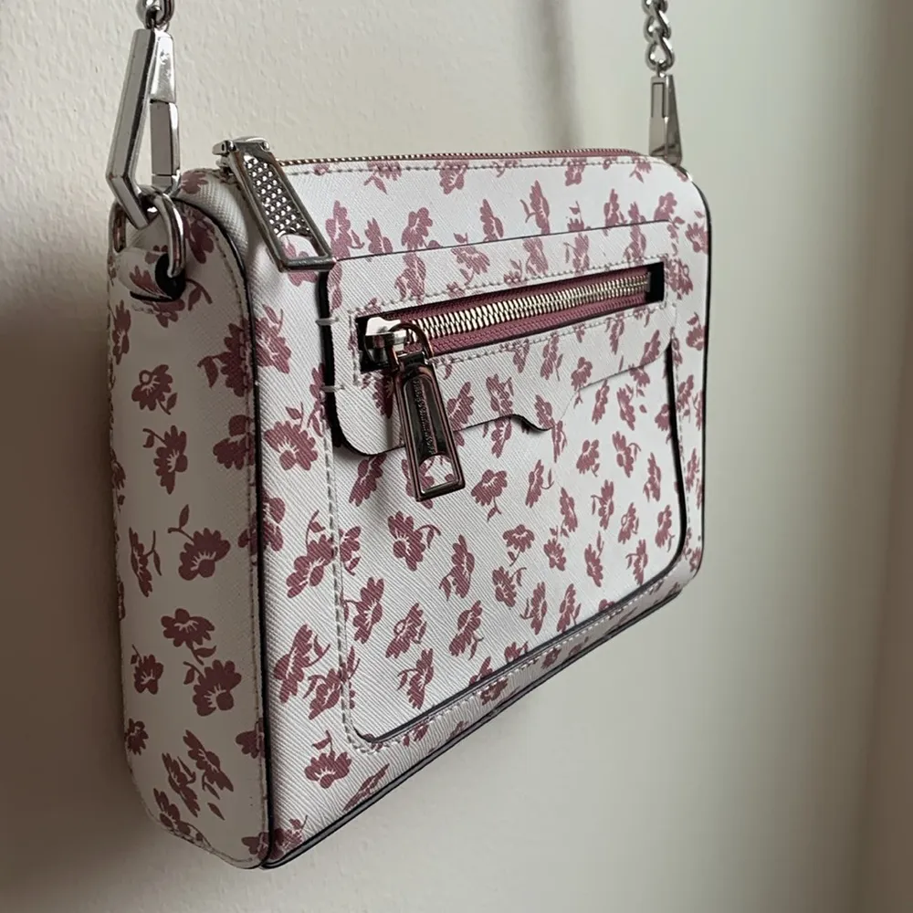 Rebecca Minkoff Avery Crossbody in Berry Smoothie Multi Pink Floral Leather - Image 2