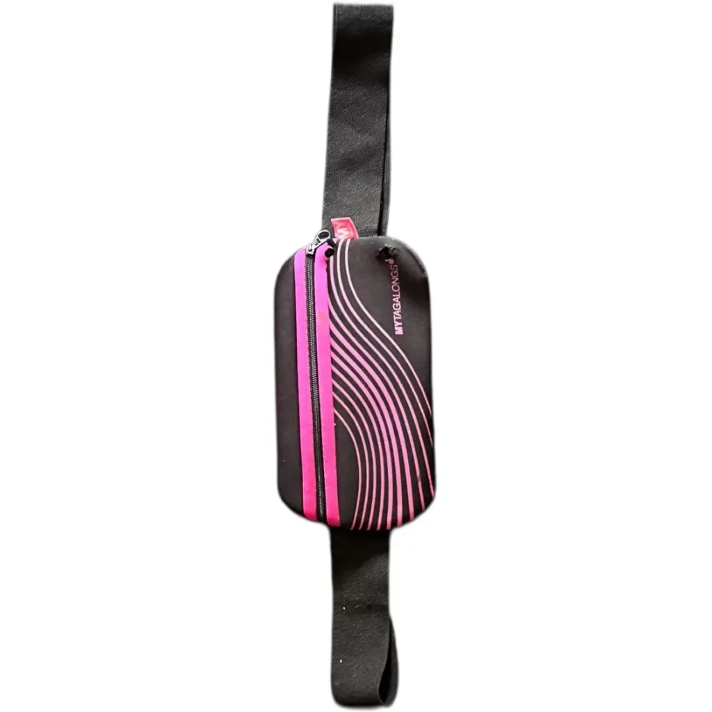MYTAGALONGS Black and Pink Waist Walking Crossbody Bag - Image 8