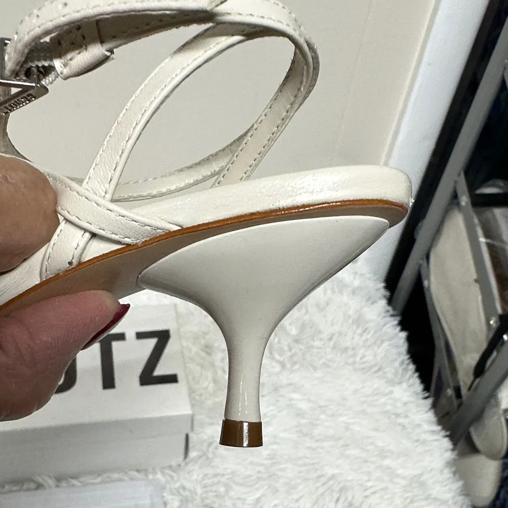 SCHUTZ Heloide Women's Ivory (Pearl) Strappy Heels - Image 4