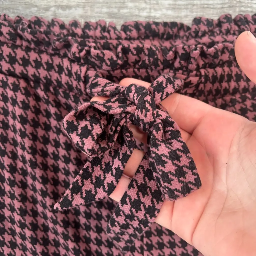 Torrid Pink Black Houndstooth Paperbag Waist Crop Pants Q48 - Image 5