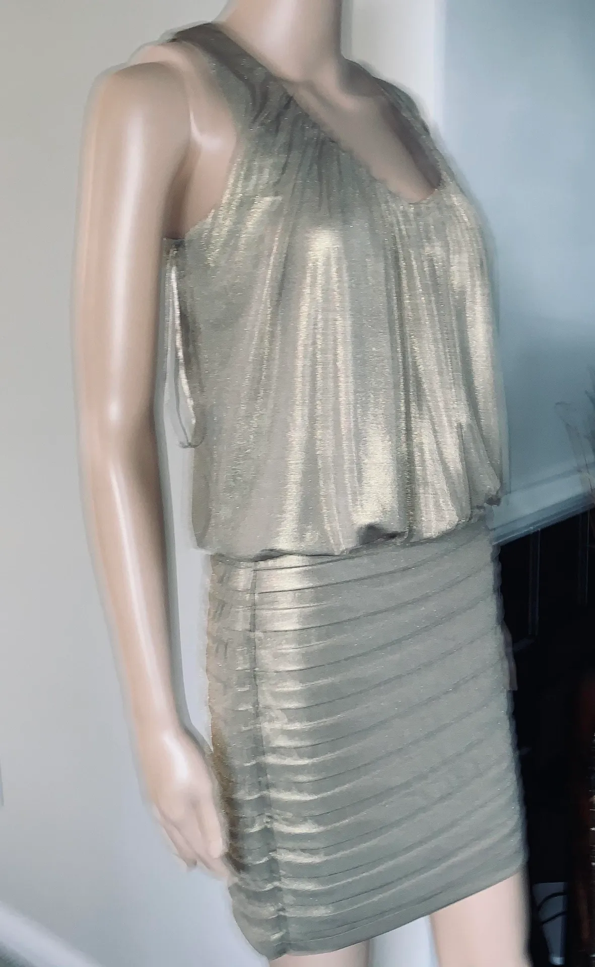 Gold Bandage Mini Short Night Out Dress - Image 7