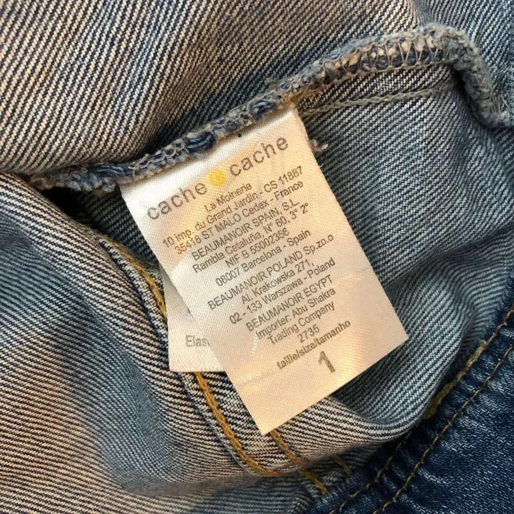 My Favorite Cache Cache Womens Denim Jacket Retro Trucker Fading Size 1 - Image 4