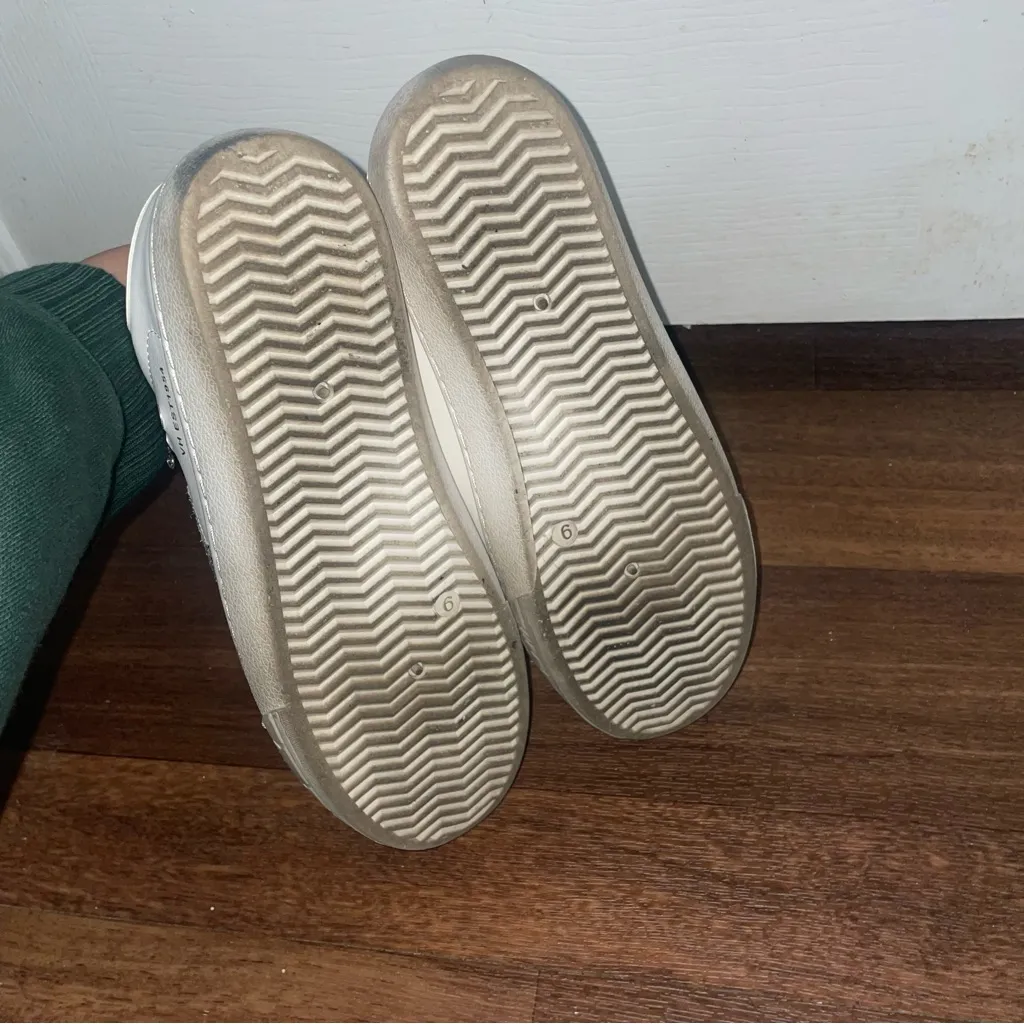 VINTAGE HAVANA Roxanne White And Silver Women's Sneaker Shoes Glitter Size 9 - Image 5