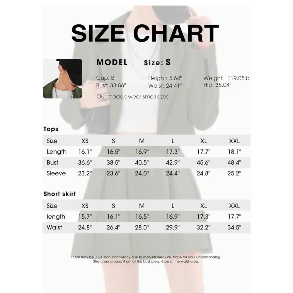 NEW Army Green Long Sleeve Blazer Career Trendy Y2K M Size M - Image 4