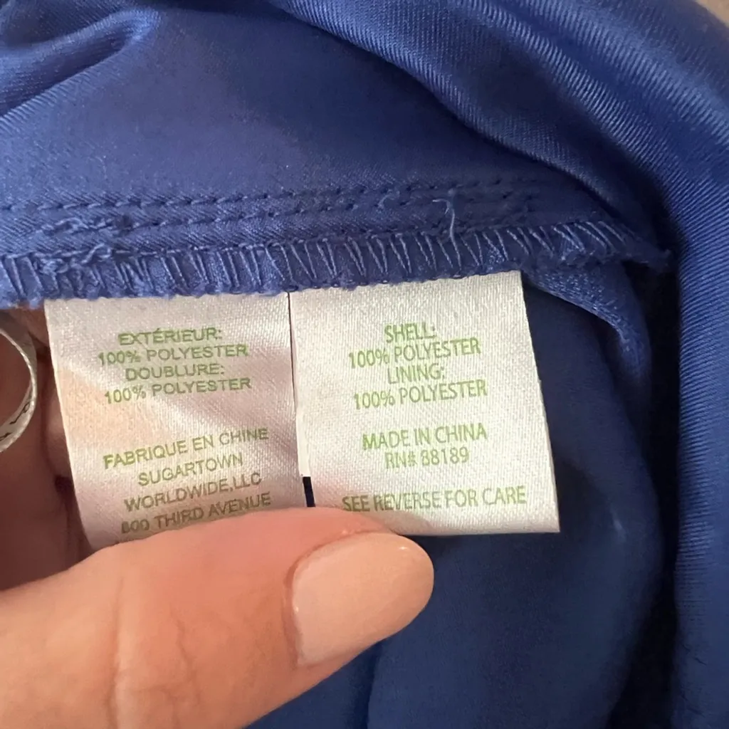 Lilly Pulitzer Blue V-Neck Cropped Jumpsuit Preppy Classic Wide Leg - Image 5