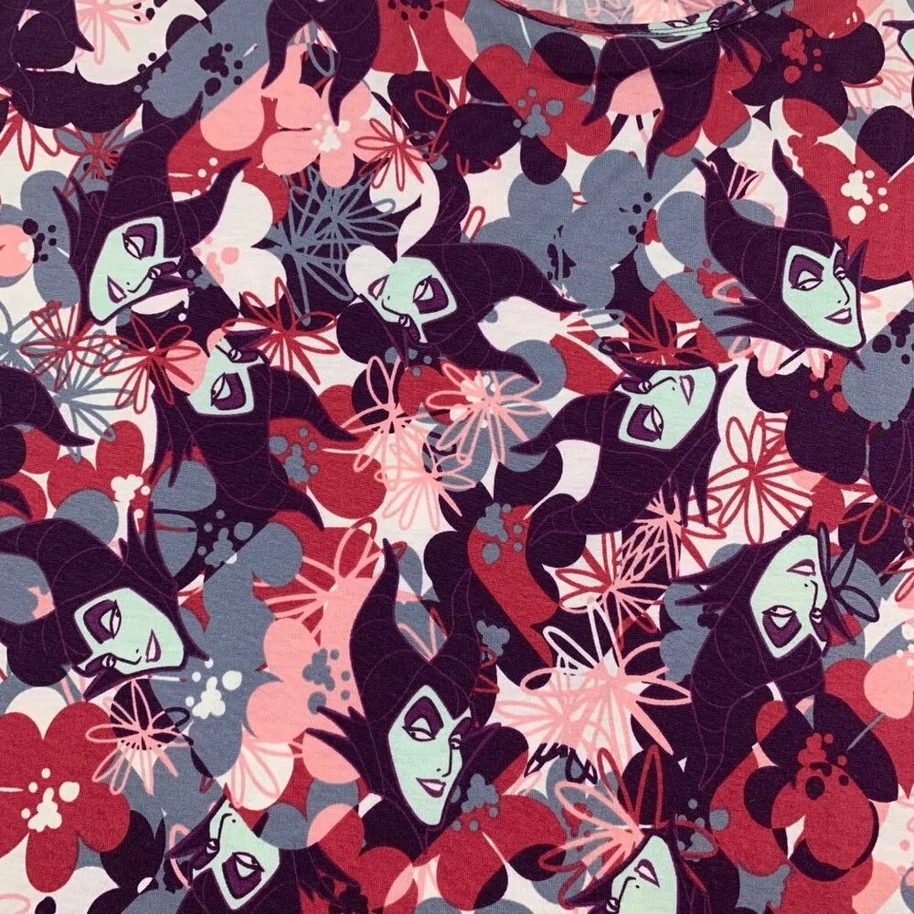 LuLaRoe Irma Disney Villains Maleficent XXS High-Low Short Sleeve Tunic Top - Image 3