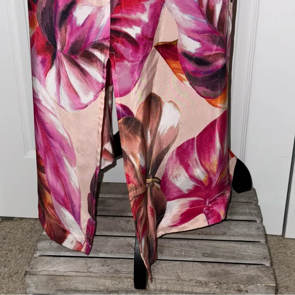 NWT Karen Kane tropical‎ Dress Soft Silky Cupro Breathable M Summer Cruise wear - Image 7