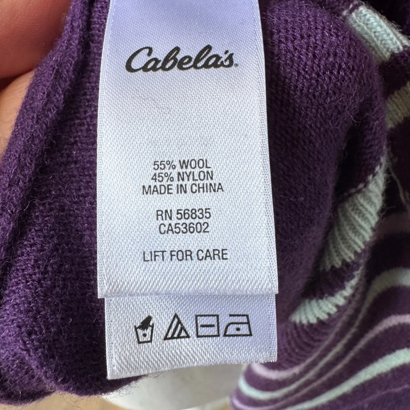 Cabelas Womens Large Purple Quarter Zip Wool Blend Sweater Pullover‎ Top Ski - Image 5