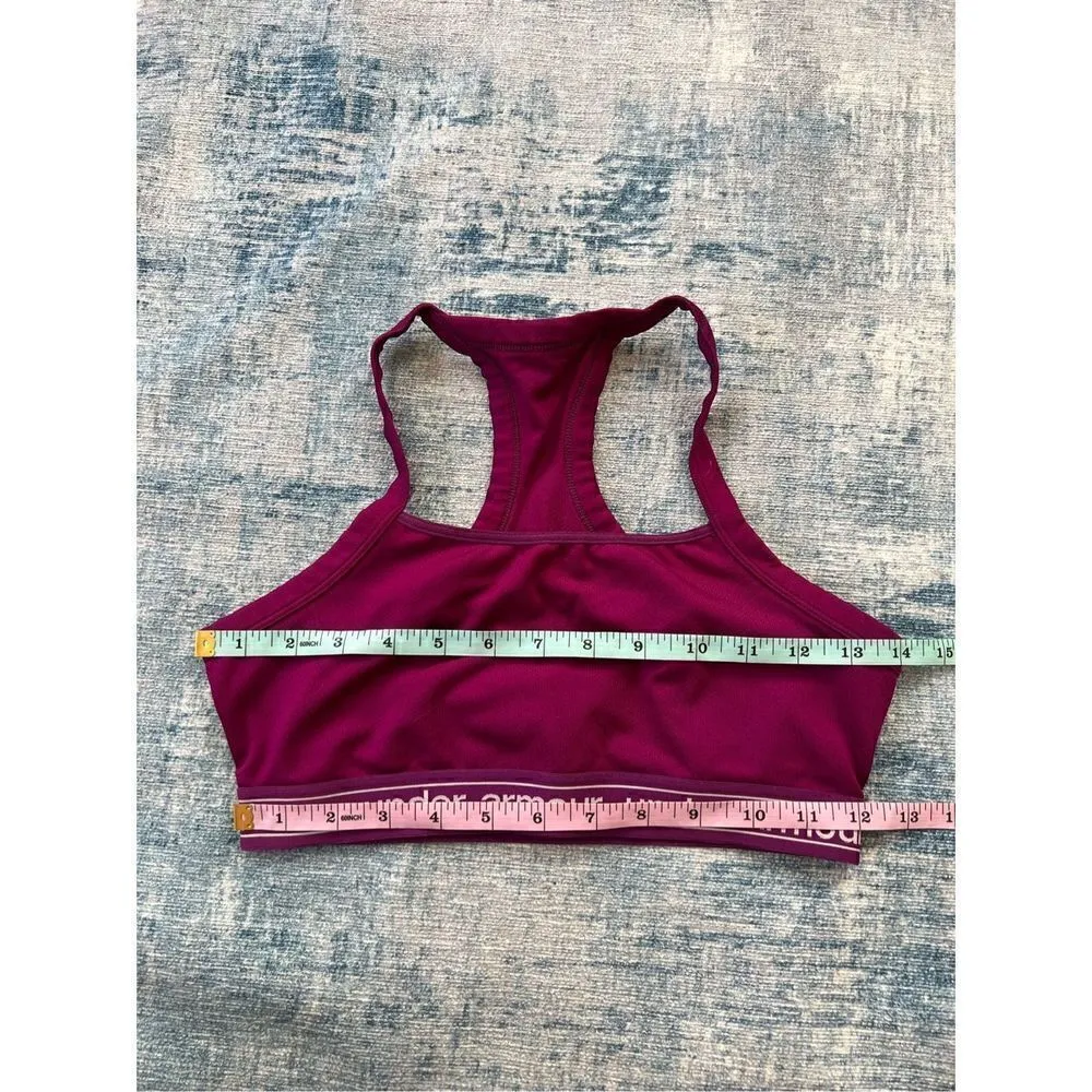 Under Armour Dark Fuchsia Racerback Cut Out Sports Bra Medium - Image 5
