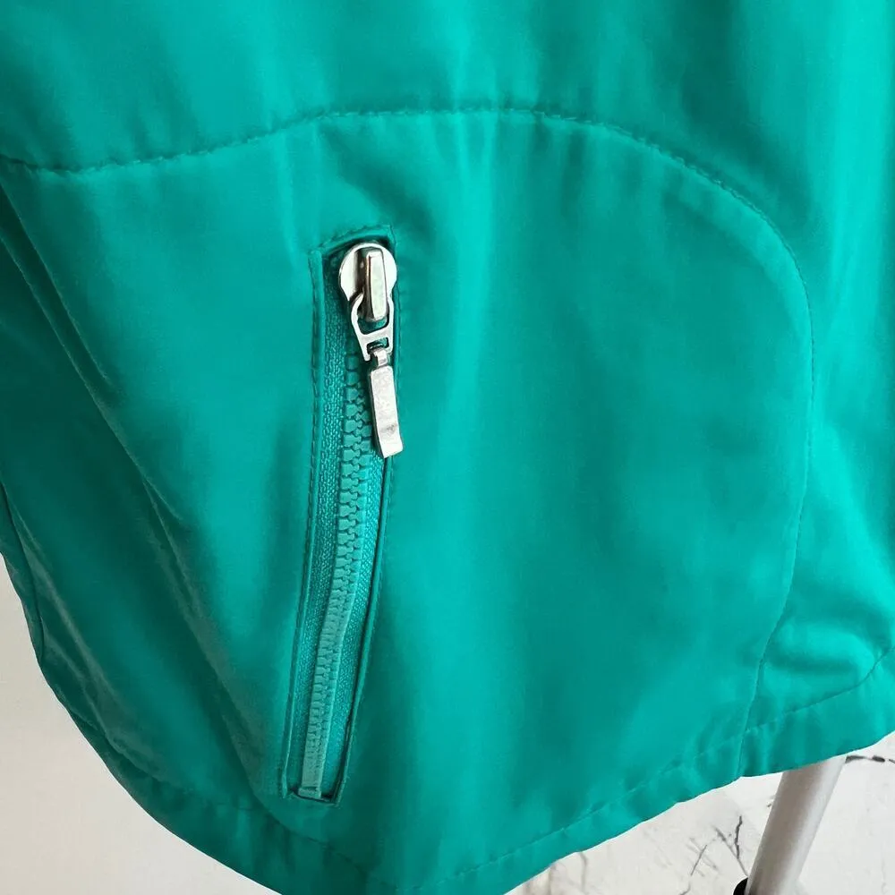 Chico’s Peacock Blue Full Zip Jacket Shirred Sleeves w/Toggle Adjust Size 2 (12) - Image 6