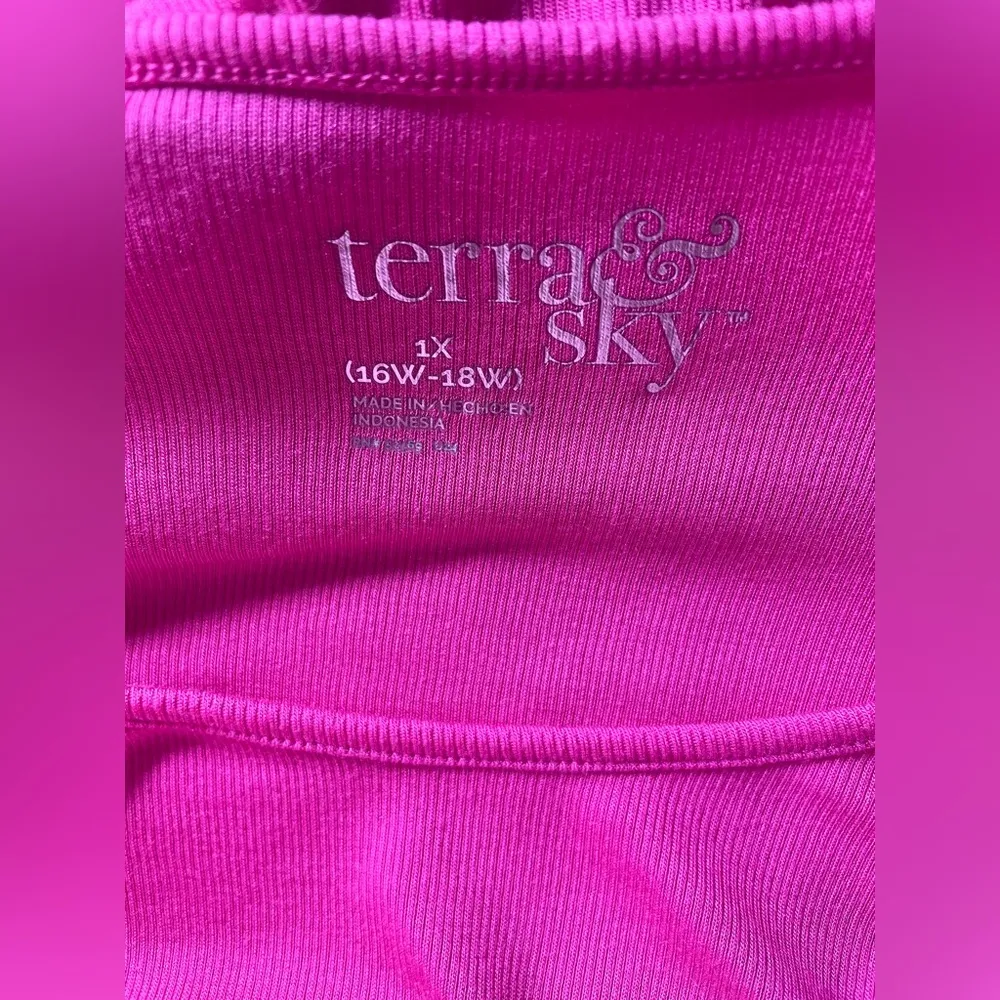 Terra & Sky flutter sleeve ribbed knit top pink - Image 6