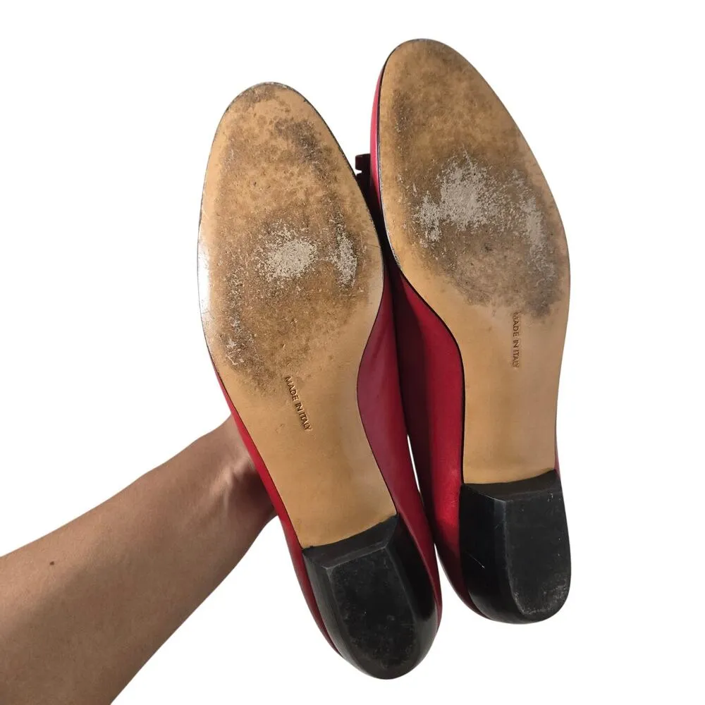 Salvatore Ferragamo Ladies Red Calf Leather Bow Pump Shoe NICCOLA Women 10 A4 - Image 5