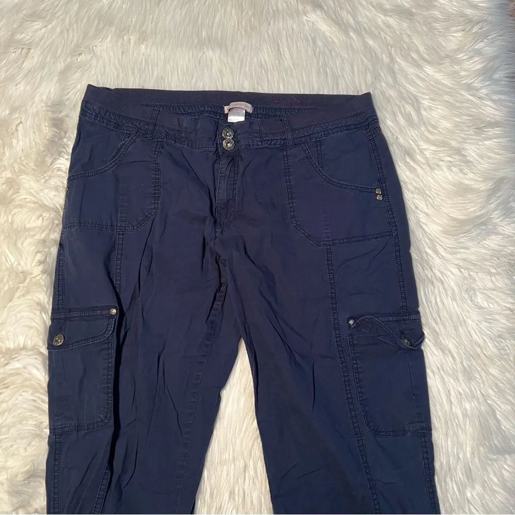 Dress Barn Cropped Cargo Pant Dark Blue 16 - Image 2
