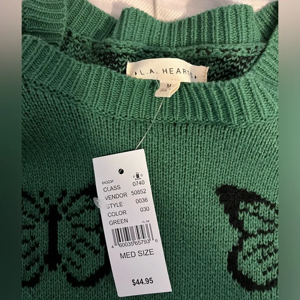 Green butterfly L.A. hearts sweater NWT - Image 2