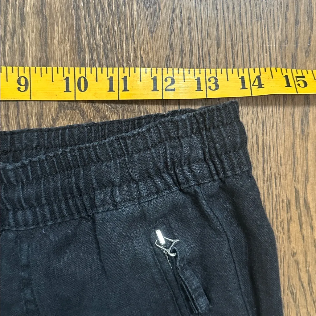 Lord & Taylor black linen Joggers Size XS - Image 4