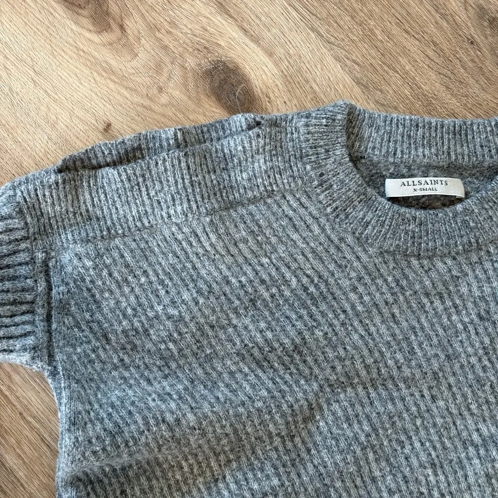 All Saints Terra Open Shoulder Wool Sweater - Image 4