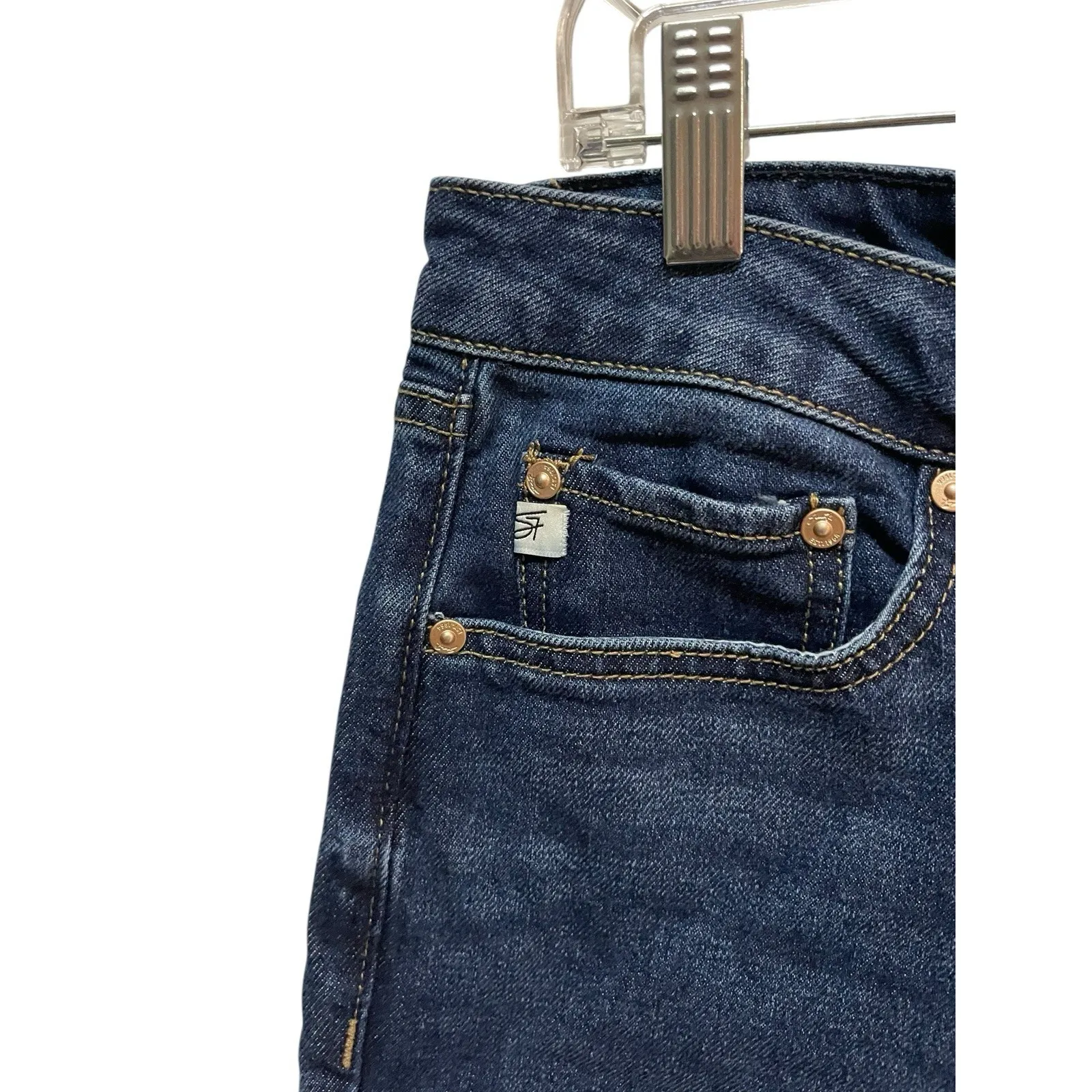 Seven7 Jeans Womens Straight Leg Dark Wash Denim Size 4 Stretch Mid Rise - Image 9