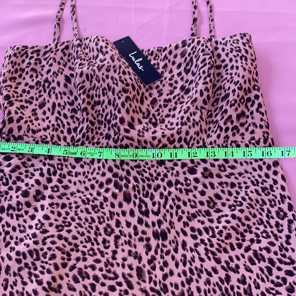 LULUS FAVES Wild Child Blush Pink Leopard Print Midi Dress Size L - Image 5