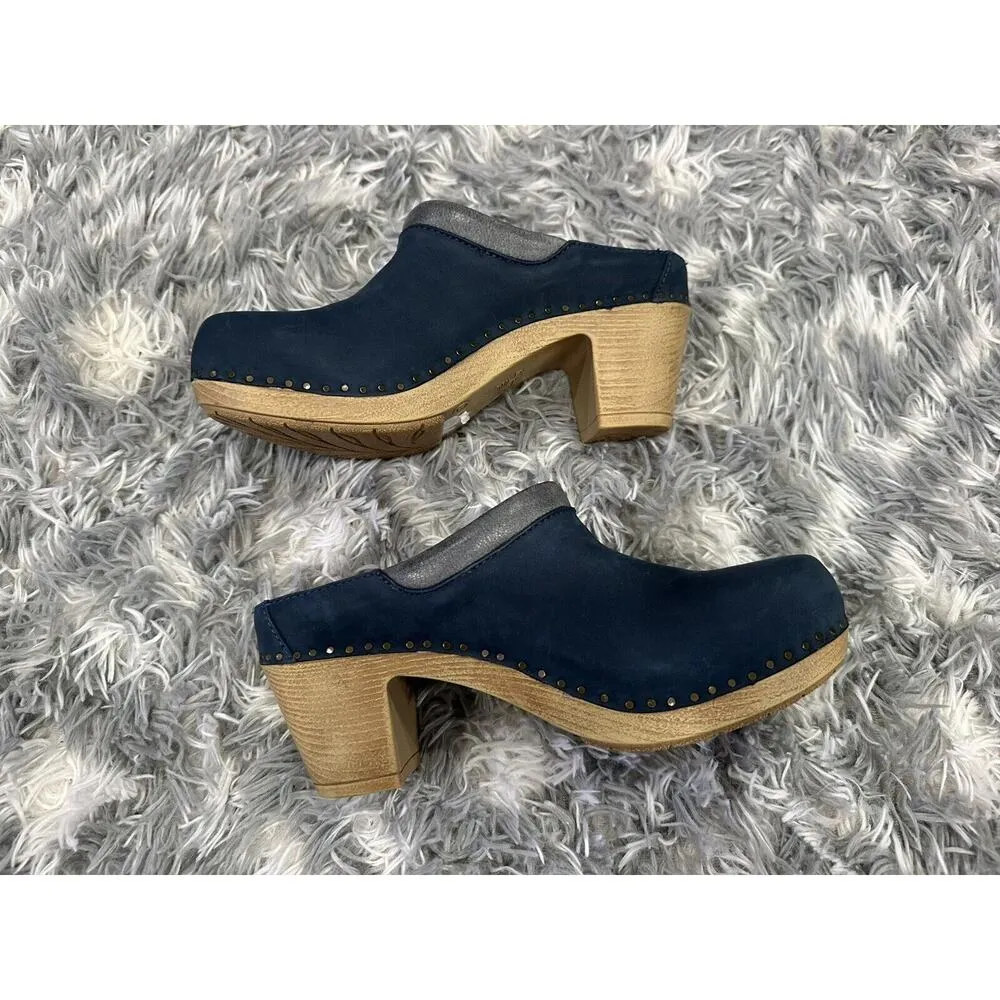 Dansko  Sammy Platform Clog in Navy Nubuck EU 37 STORE MODEL - Image 7