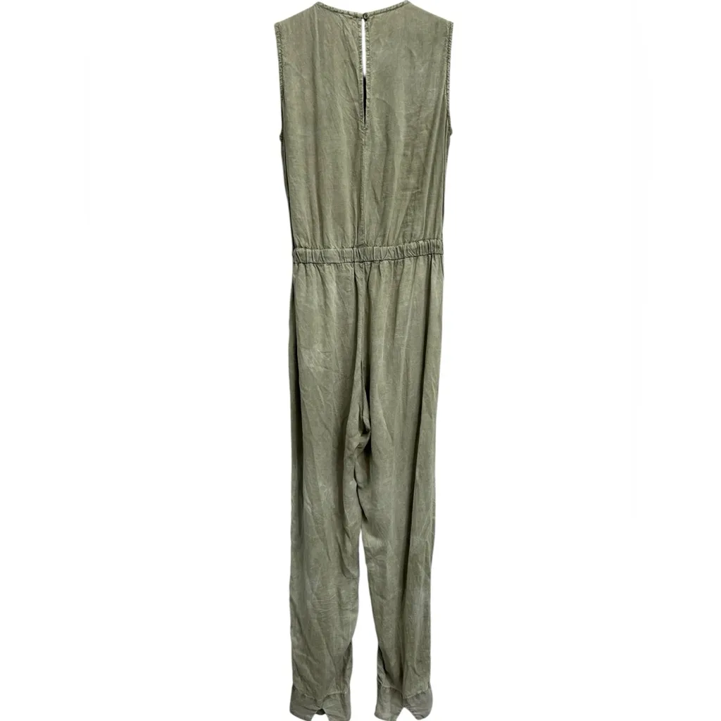 Cloth & Stone Anthropologie Green Mineral Wash Tie Front Erin Jumpsuit‎ XS - Image 5