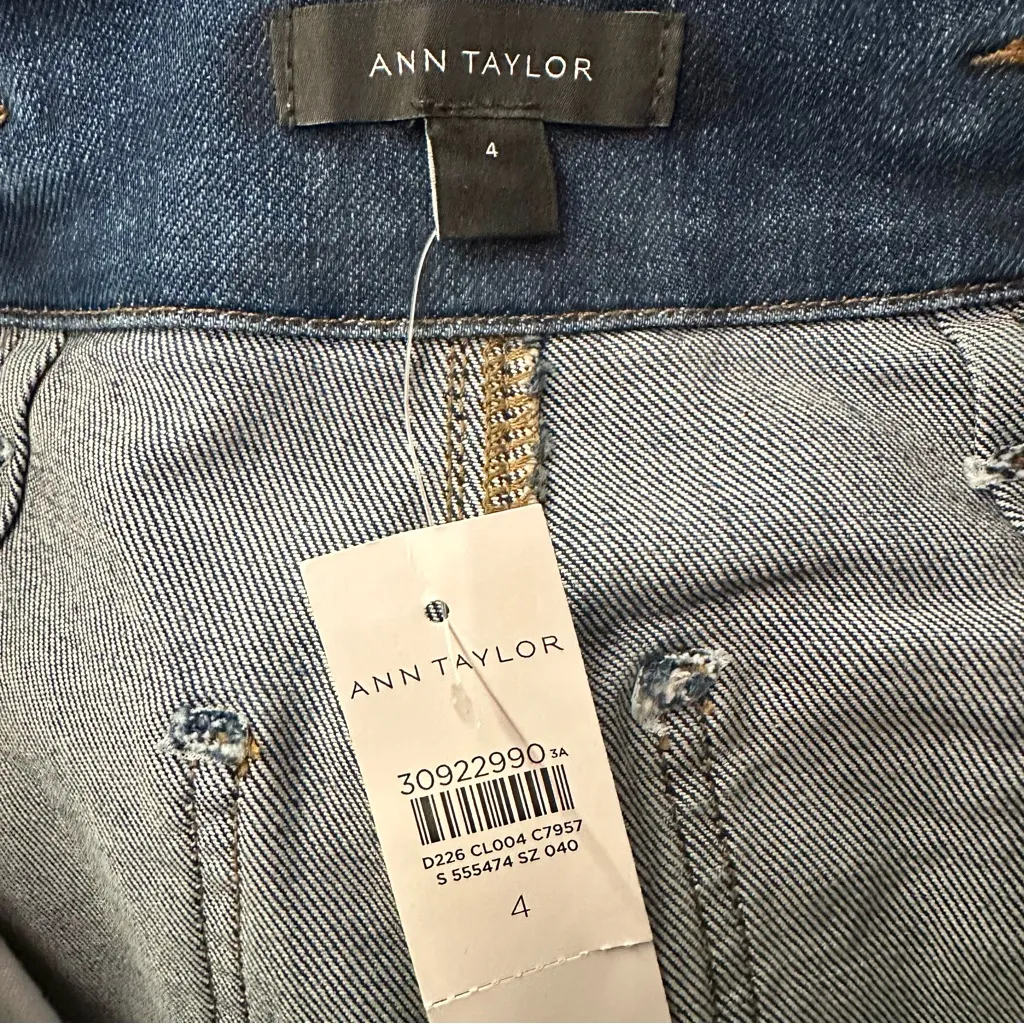 NWT Ann Taylor The Easy Straight High Rise Dark Blue Straight Leg Jeans Denim - Image 7