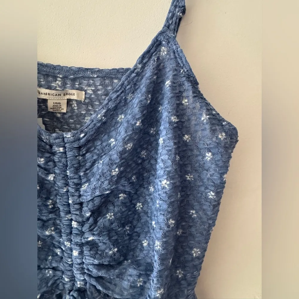 NEW!! American Eagle Blue Floral AE Cinch-Front Cami - Image 4
