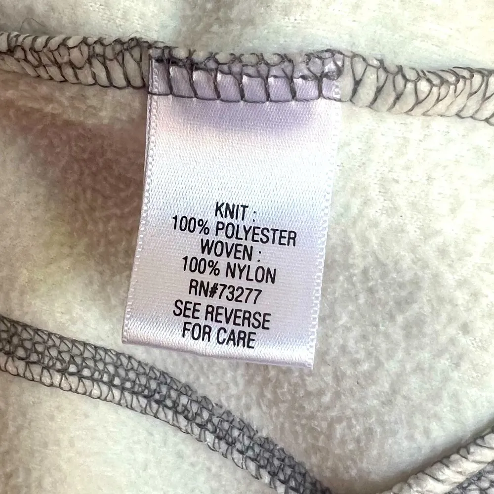 Women’s Size M Tek Gear White Gray Fleece Polyester Jacket with Full Zipper - Image 9