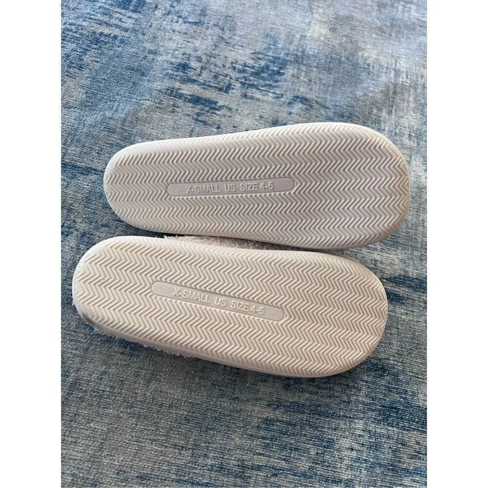 Luna Mellow Luxe Cream Yellow Smiley Happy Face House Slippers Women's XS 4 - Image 6