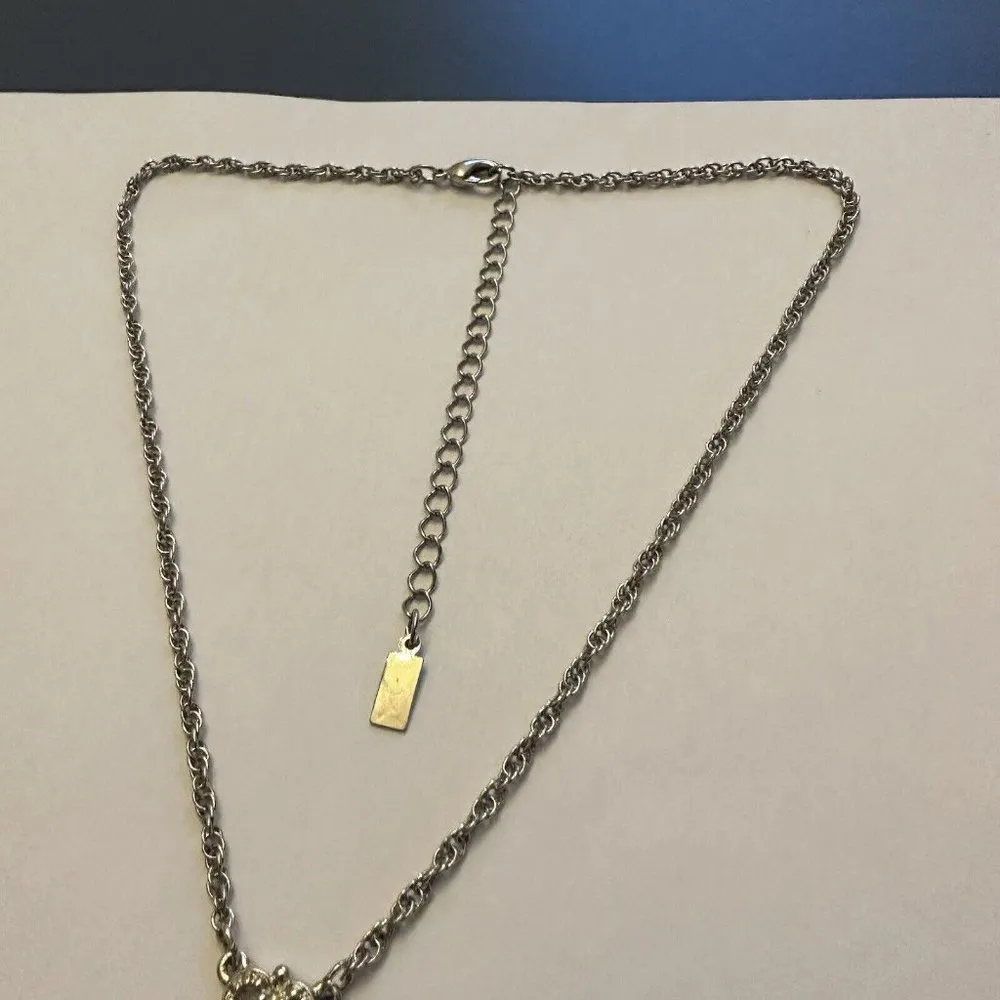 Signed 1928 (Brand) Silver Tone Costume Necklace - Image 2