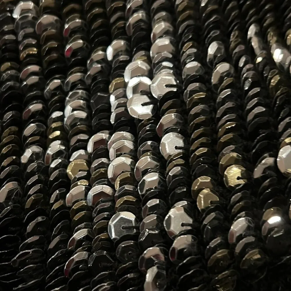 RETROFETE TARA SEQUIN CROCHET DRESS XS Black - Image 11