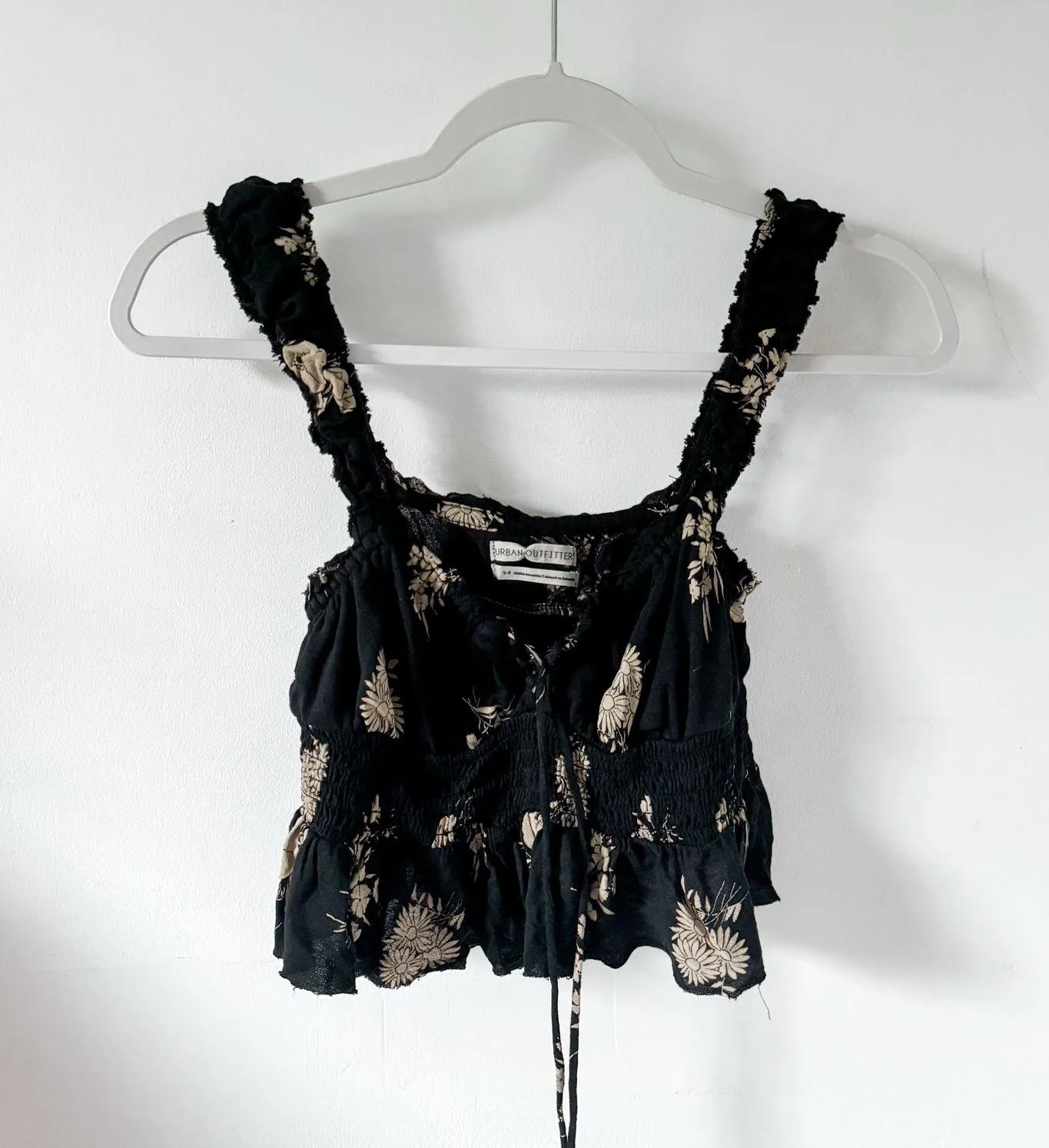 UO Libby Lace Up Floral Print Crop Top  - Image 5