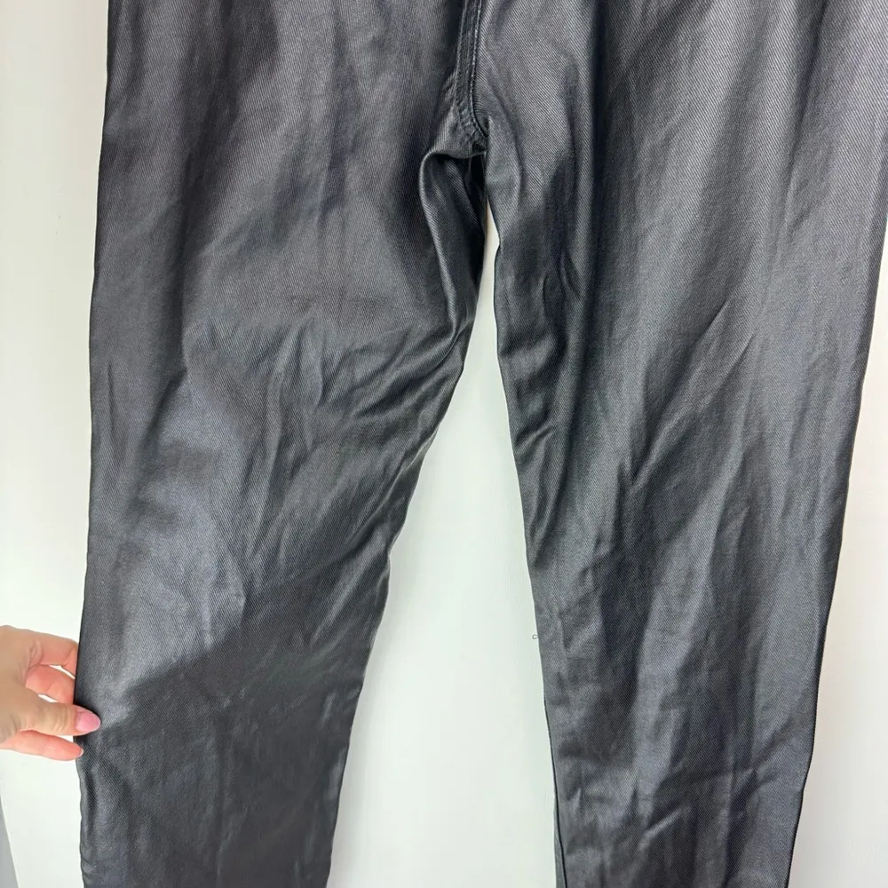 Missguided Black Moto Faux Leather Lace Up Hip Biker Straight Leg Pants Sz 6 - Image 11