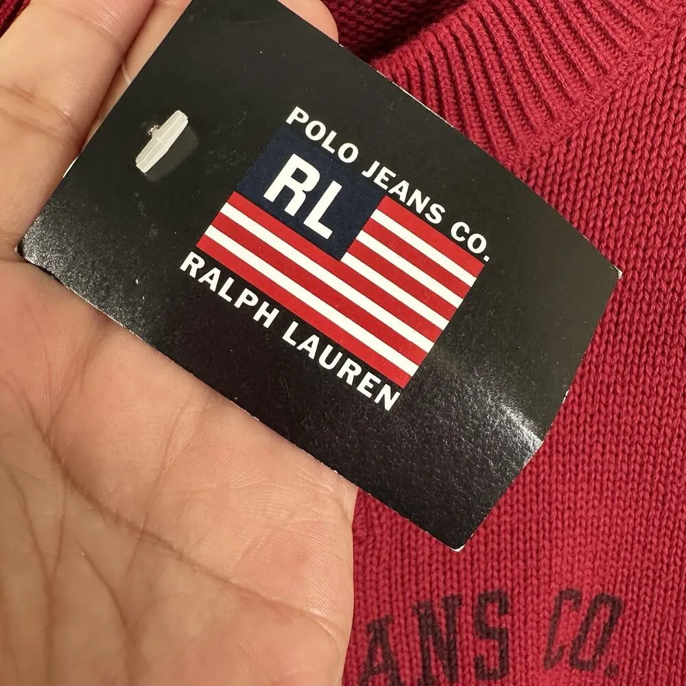 NEW Polo Jeans Co. Ralph Lauren Vintage 90s Y2K Pullover Cotton Sweater Womens L - Image 5