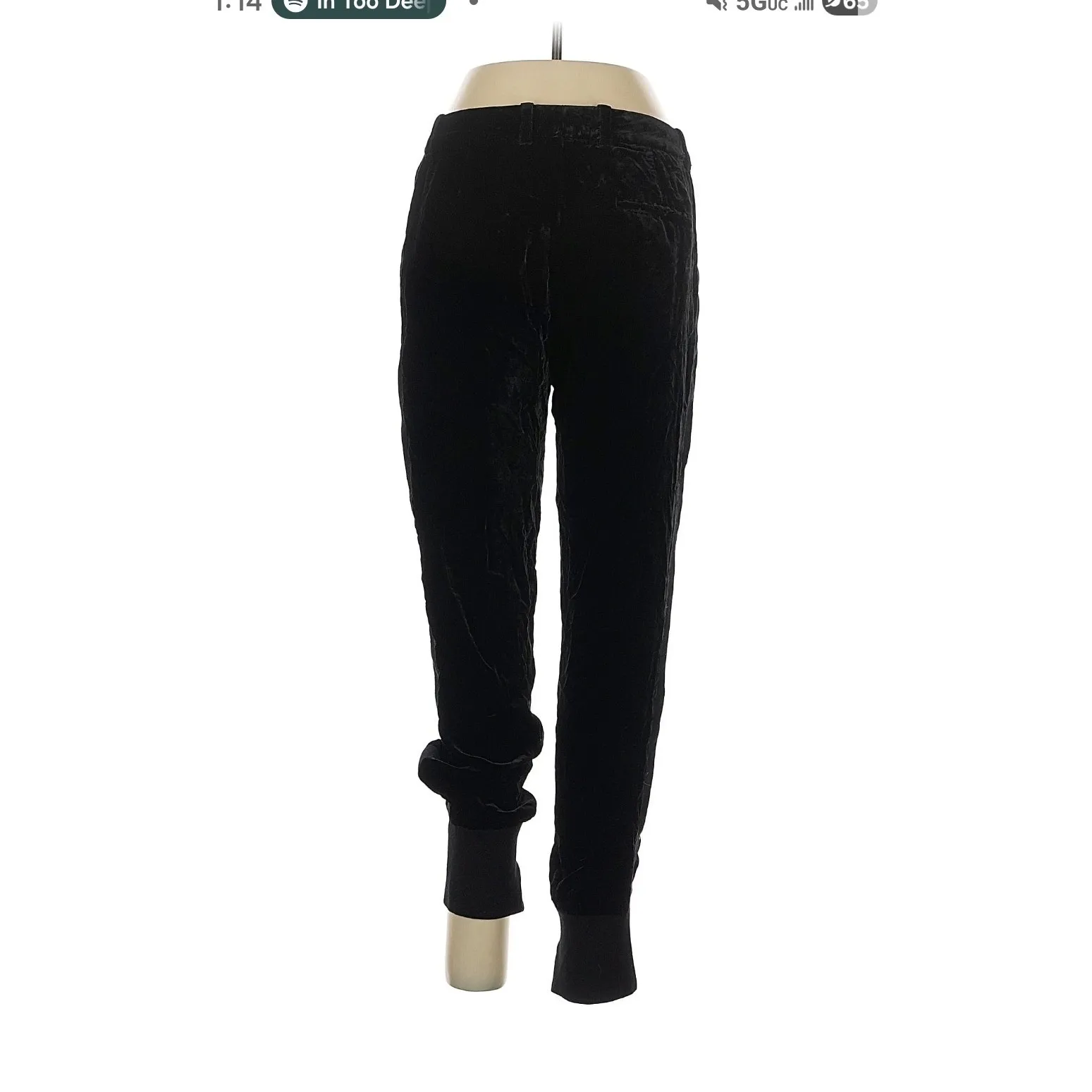 3.1 Phillip Lim Black Velvet Track Pants Joggers Side Stripe Size 8 - Image 4