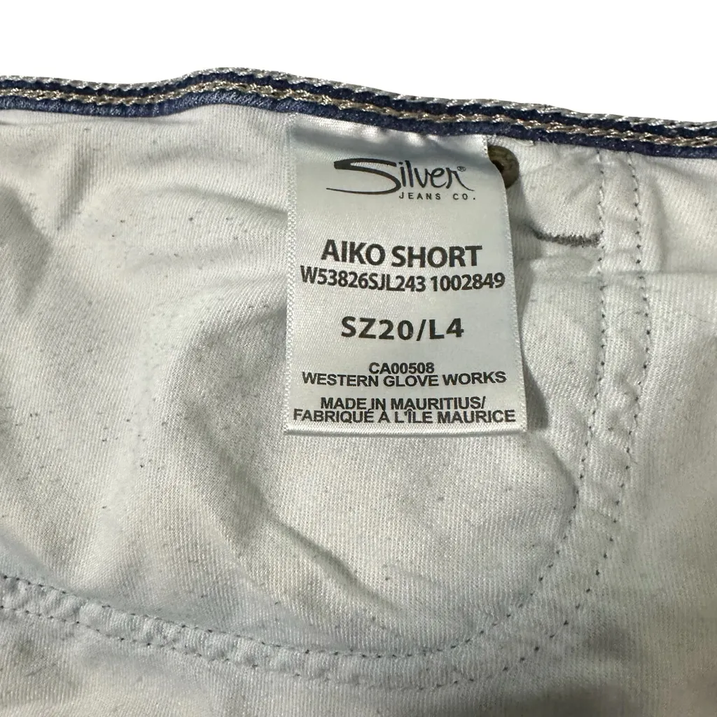 Silver Aiko cutoff denim shorts jean medium wash distressed Women's 20 - Image 6