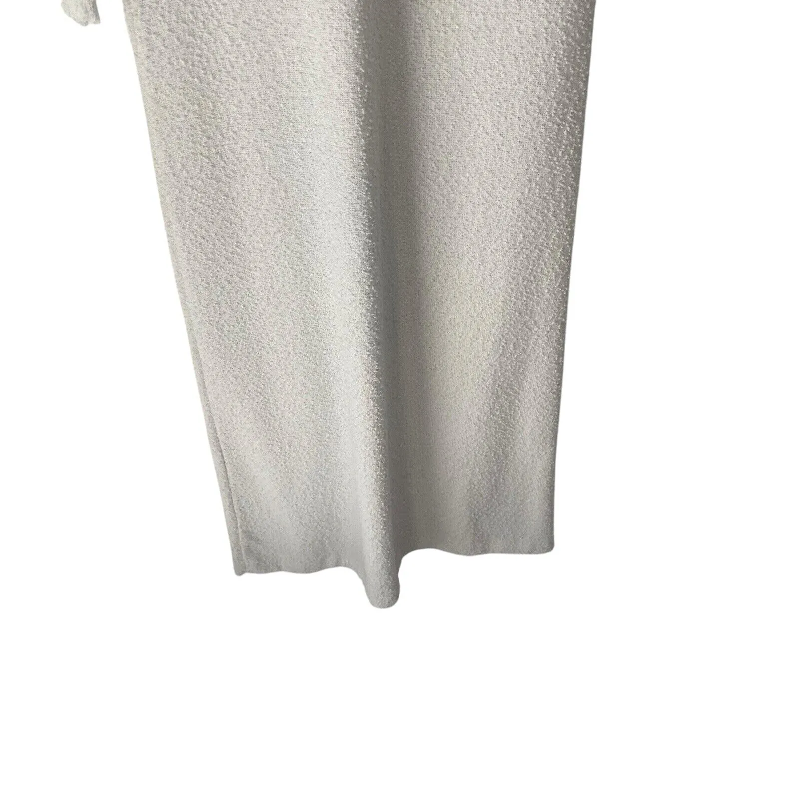 Katrina Custom Knits Vintage 1960s White Santana Knit Beaded Sleeves Maxi Dress - Image 3