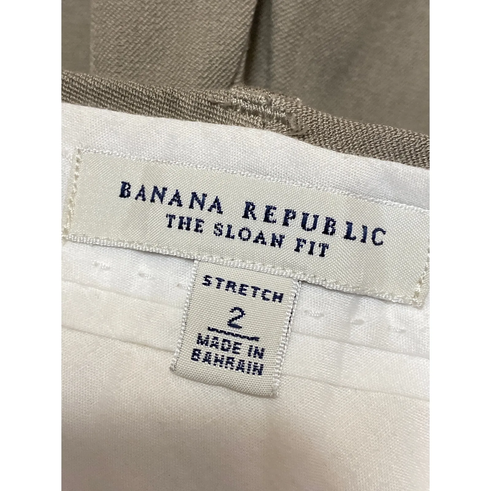 Banana Republic Beige Mid Rise Straight Leg Chino Khaki Trousers Dress Pants 2 - Image 3