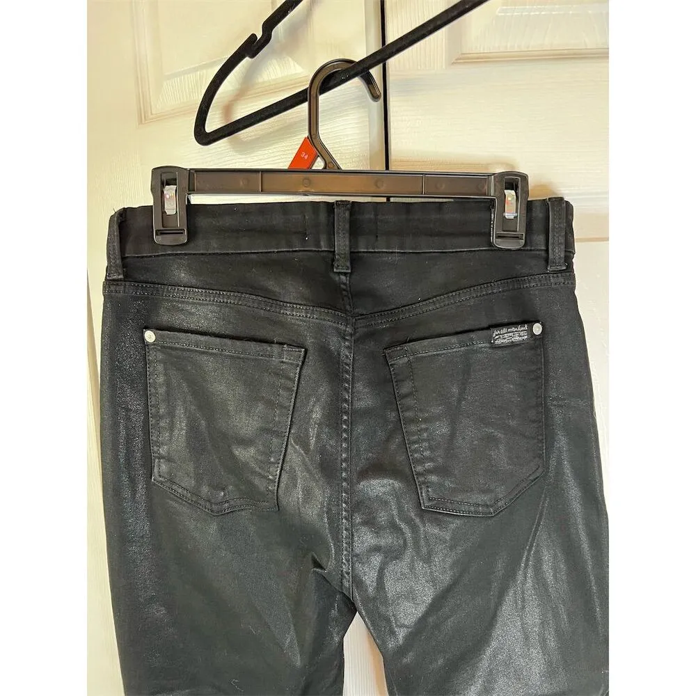 7 For All Mankind Blair High Waist Ankle Skinny Jeans Black Size 30 Wome… - Image 4