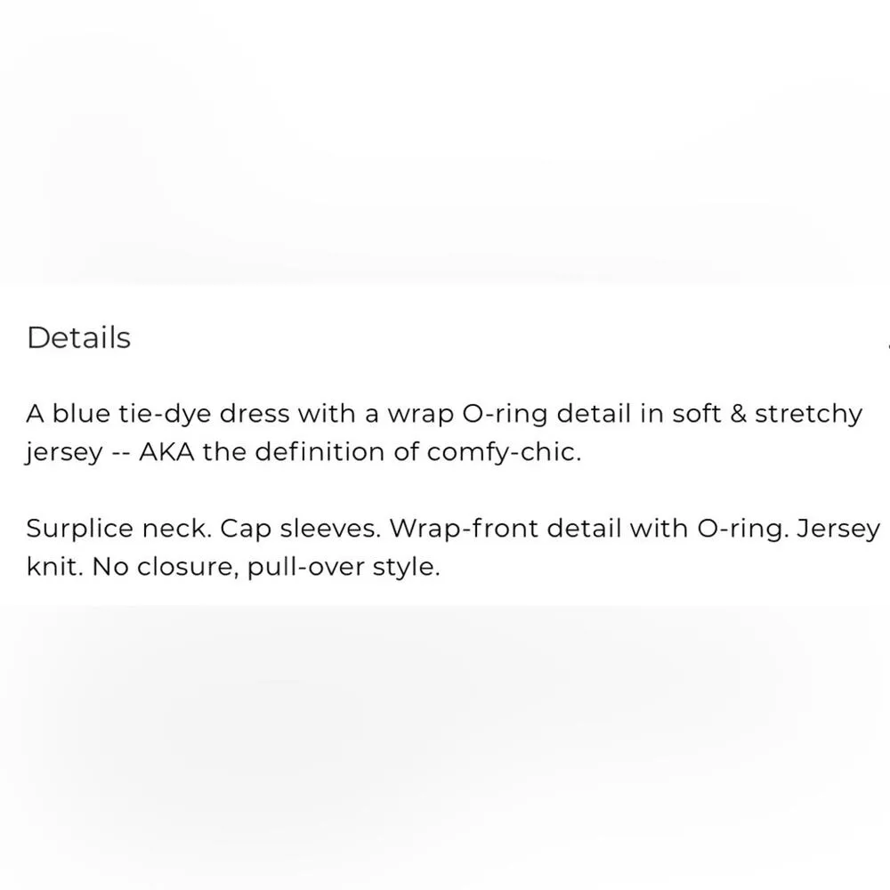 Blue Tie Dye Stretch Knit O ring Wrap Cap Sleeve Dress 22 24 Petite - Image 14