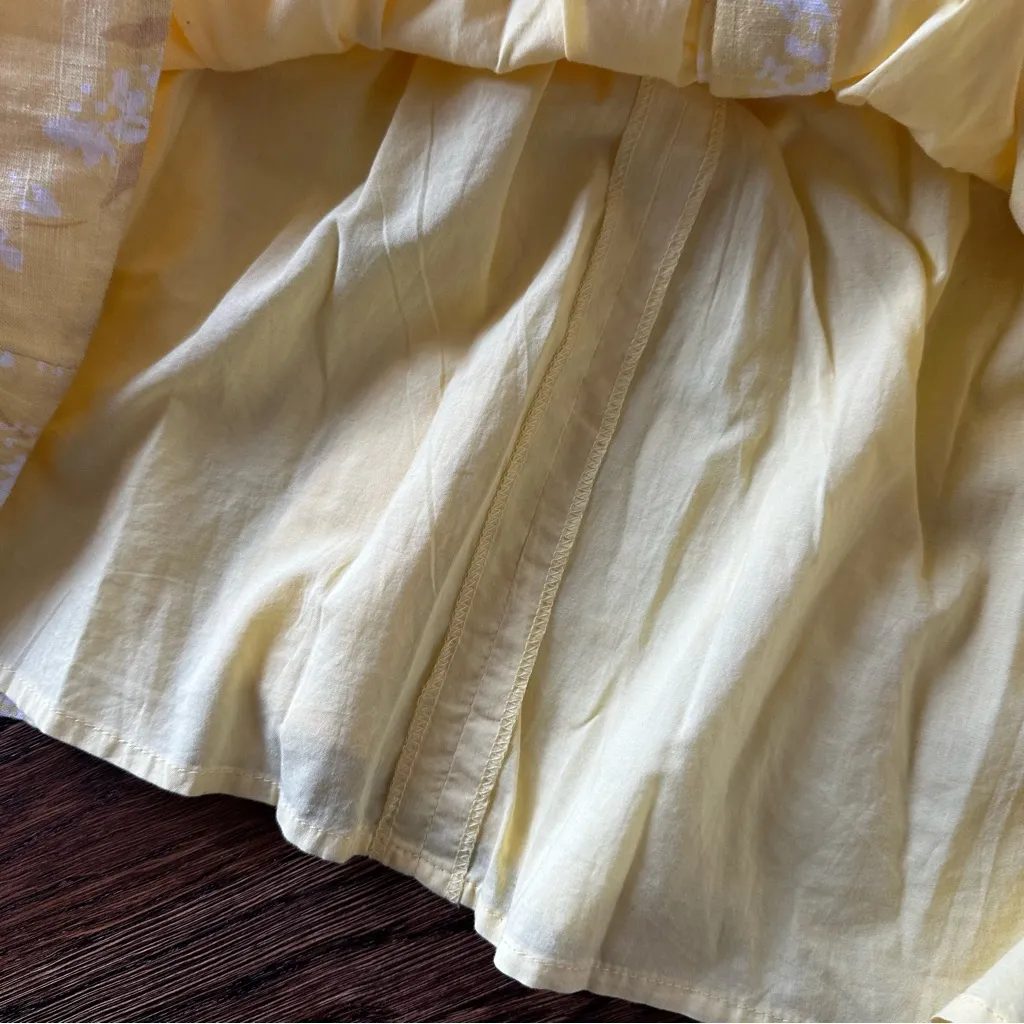 Sabo Skirt Lulu Dress in yellow with a floral print XS | Long sleeve - Image 7