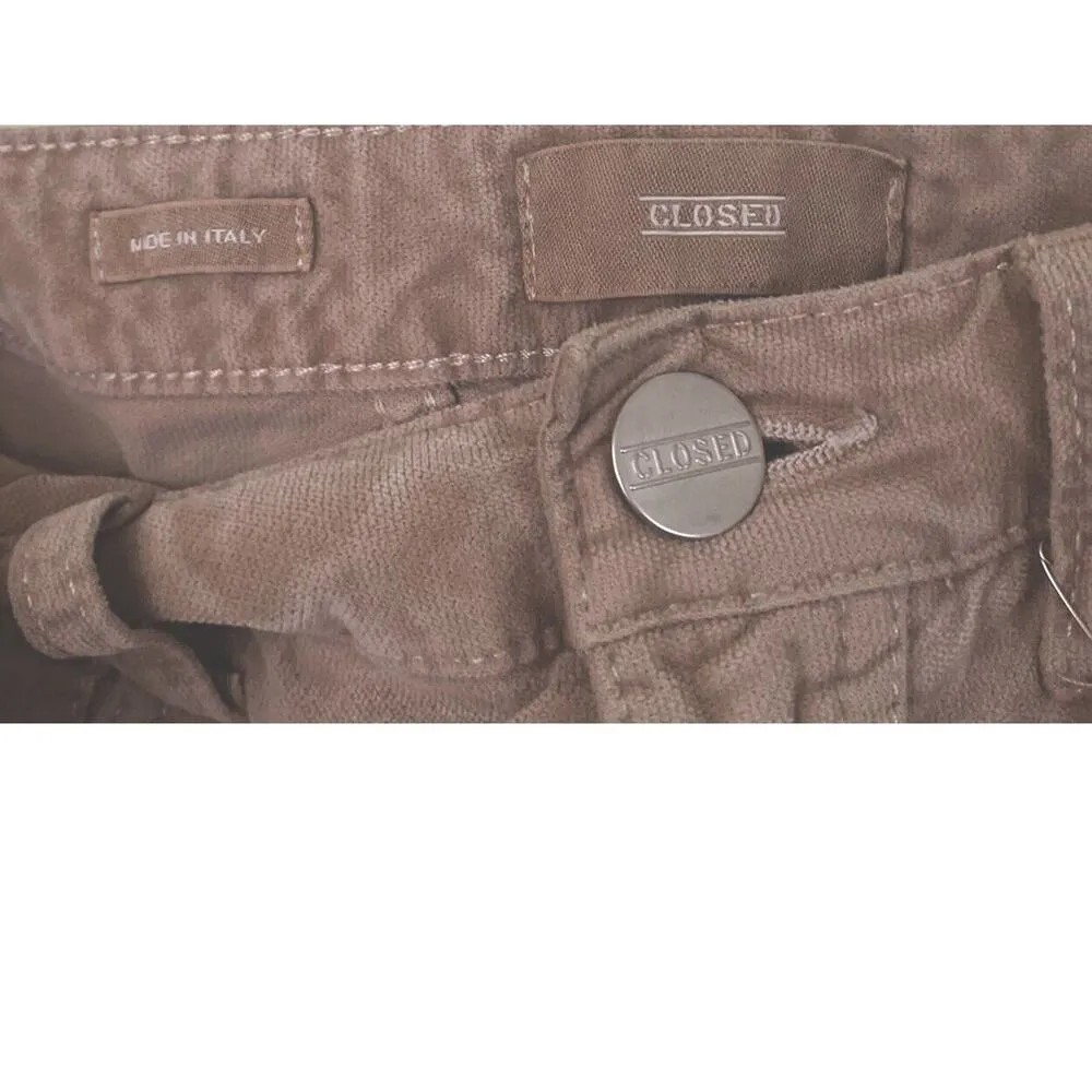 Closed Crop High Rise Pants Flare Leg Organic Cotton Blend Velvet Baylin Size 24 - Image 10